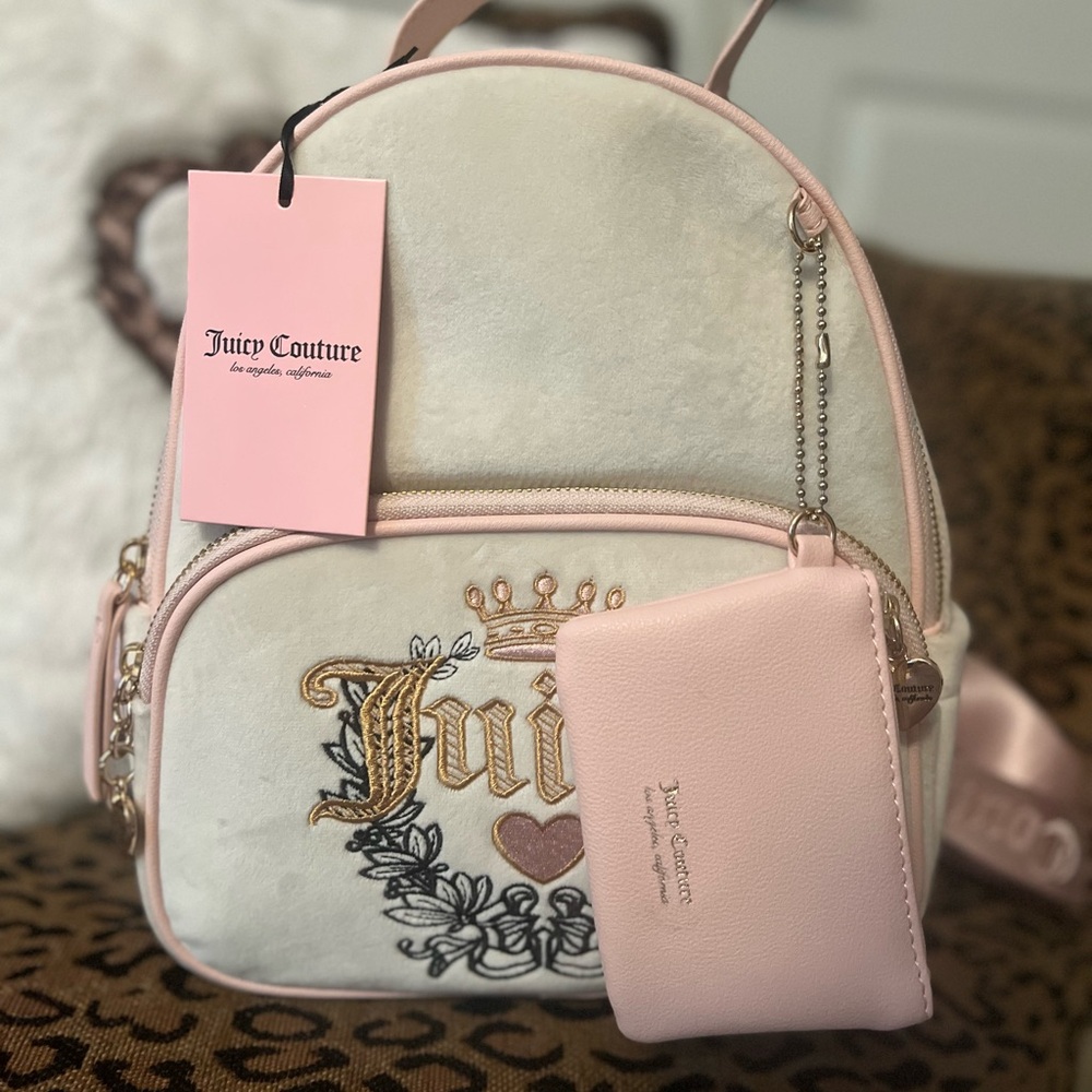 Juicy Couture Pink and Cream Bags with Metallic Hardware